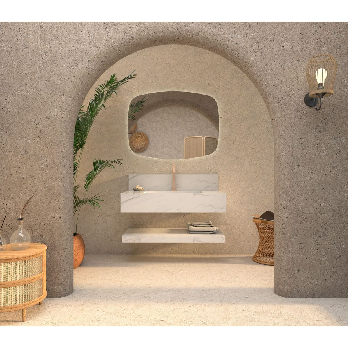 Prateleira Porcelanato Bergamo Branco 85cm Cozimax, marca Cozimax - Foto Principal