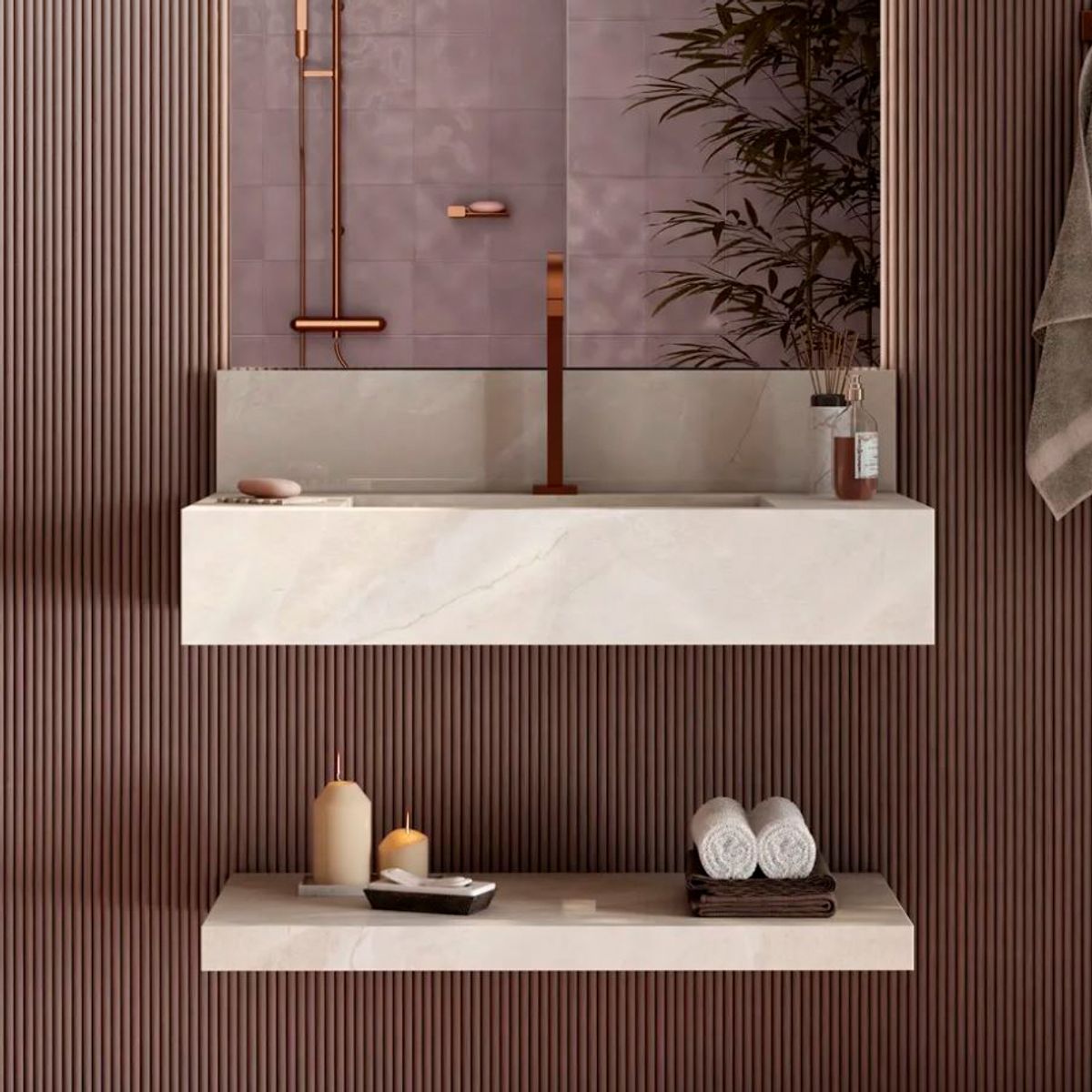 Prateleira Porcelanato Bergamo Bege 85cm Cozimax, marca Cozimax - Foto Principal