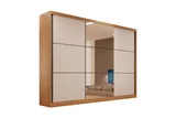 Guarda-Roupa 3 Portas Correr Rufato Instambul Imbuia 234x240x54cm Off White