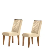 Conjunto com 2 Cadeiras Jade Veludo Creme Rufato