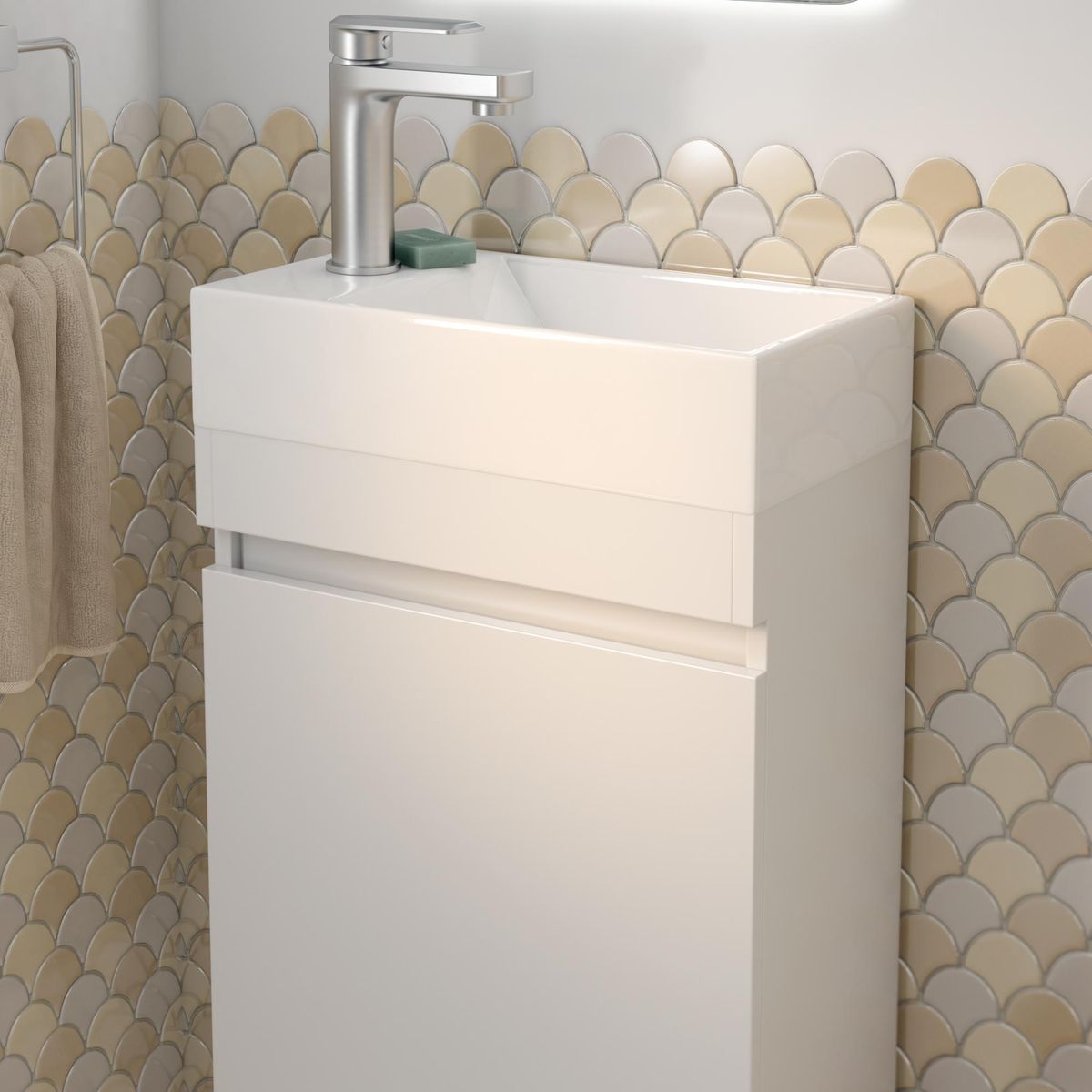 Gabinete para Banheiro 69cm Branco Sensi, marca Sensi Dacqua - Foto 2