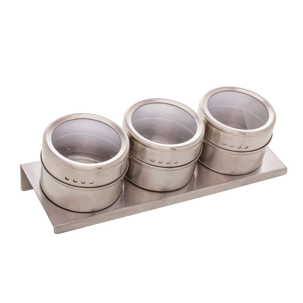Conjunto 3 Porta Temperos De Aco Inox 4,6x6,3x20,7cm Coliseu Presente Ltda, marca Coliseu Presente Ltda - Foto Principal