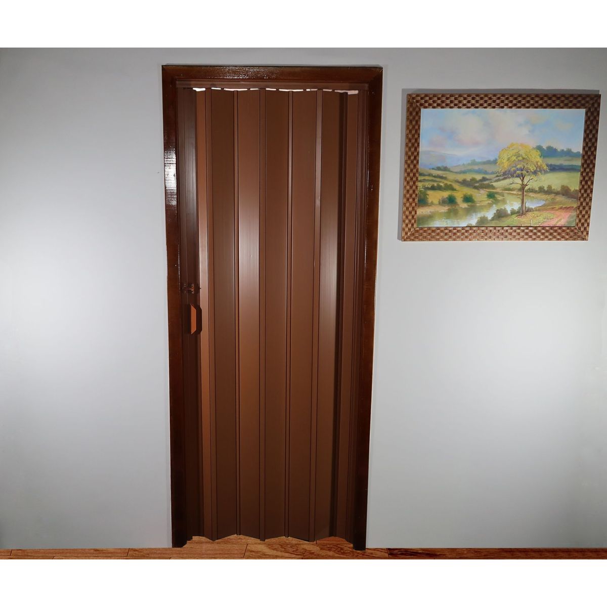 Porta Sanfonada Pvc Mogno 210X0,60Cm Holztek, marca Holztek - Foto Principal