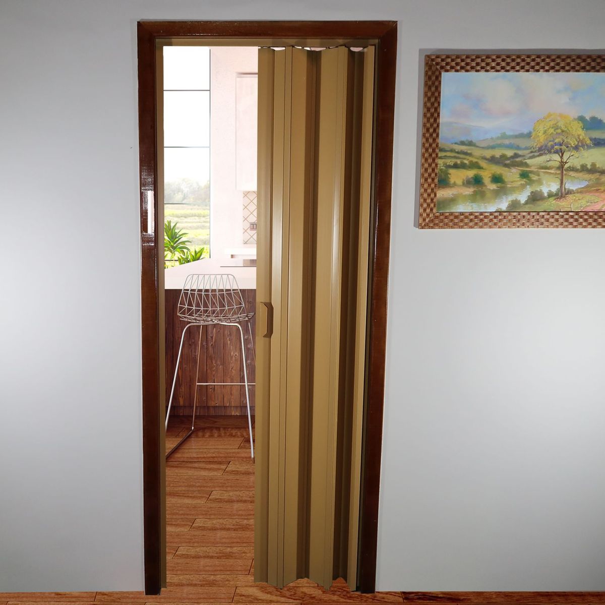 Porta Sanfonada Pvc Cerejeira 210X0,84Cm Holztek, marca Holztek - Foto 2