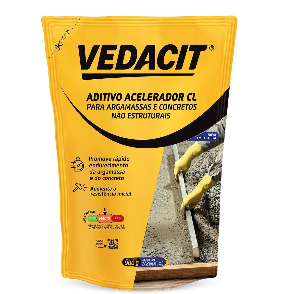 Vedacit Aditivo Acelerador Cl Não Estrutural Sup 900 G, marca Vedacit - Foto Principal