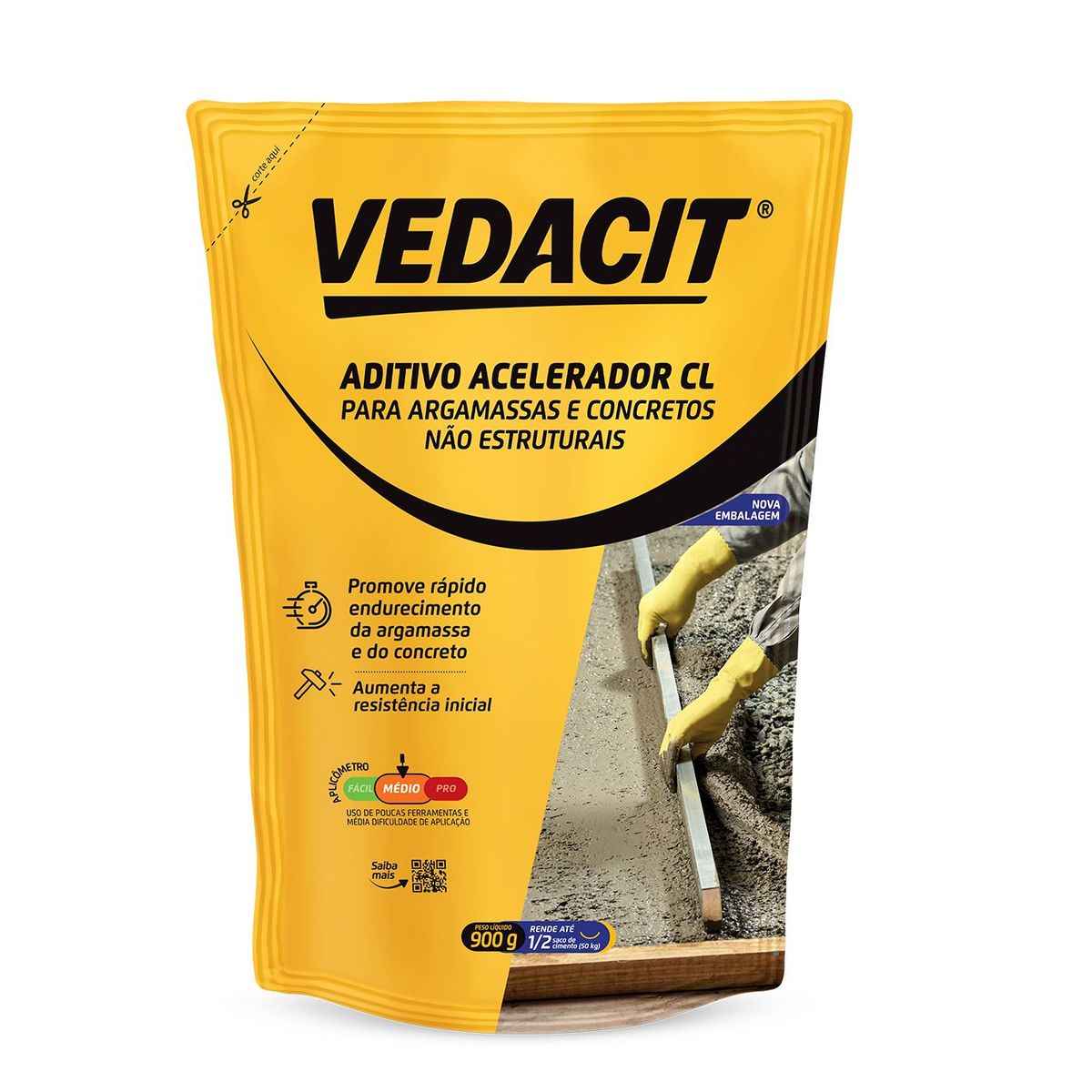 Vedacit Aditivo Acelerador Cl Não Estrutural Sup 900 G, marca Vedacit - Foto Principal