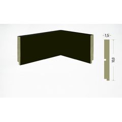 Rodapé Em Mdf Ultra Preto Liso 10 Cm X Barras de 2,40 Metros Moldurama