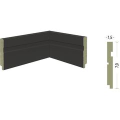 Rodapé Em Mdf Ultra Preto Frisado 7 Cm X Barras de 2,40 Metros Moldurama