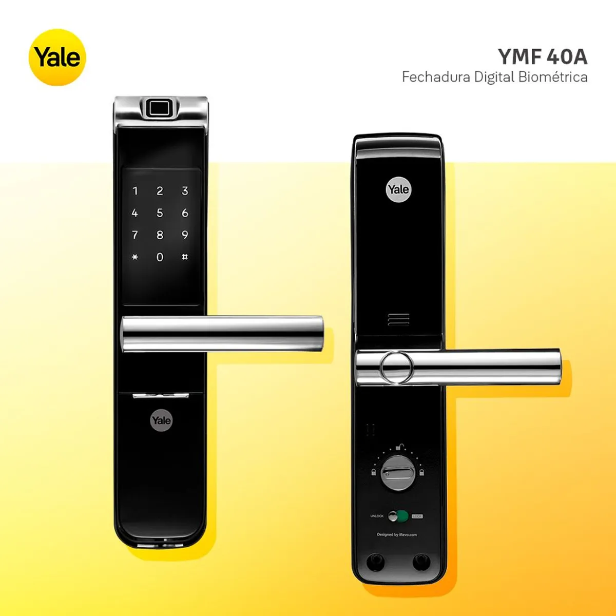 Fechadura com Maçaneta Hub e Módulo Abertura Por Impressão Digital Yale, marca Yale - Foto 2