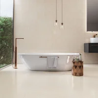 Piso Porcelanato Acetinado Retificado Bege Interno 60x60cm Champagne Branco Cetim Incesa Caixa 2,2m²