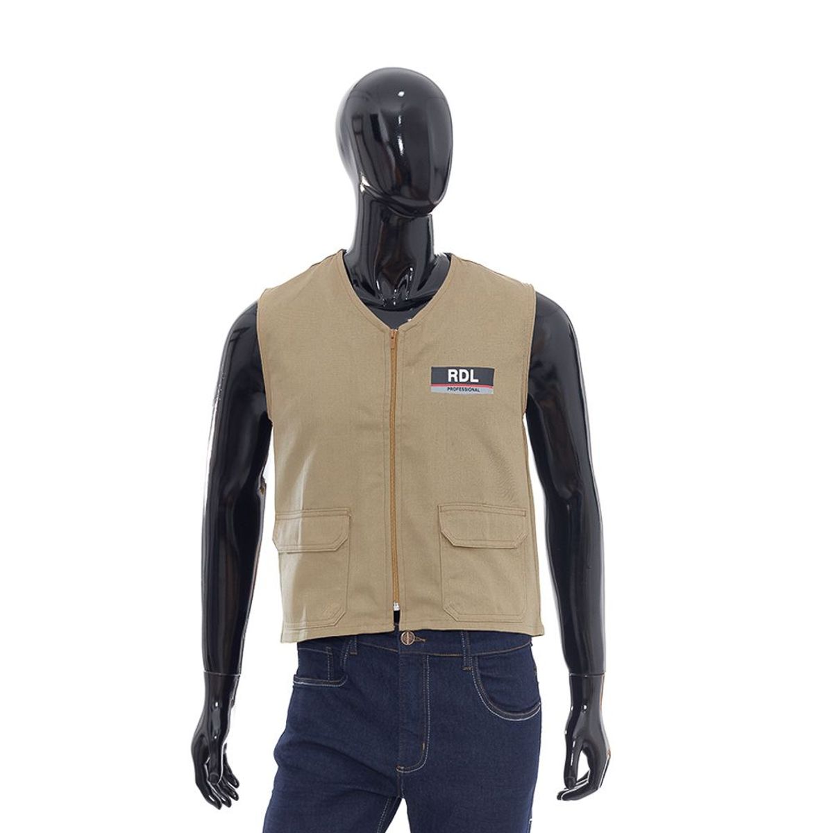 Colete Sem Manga Com Zíper Profissional  Bege  P, marca Valença Textil - Foto Principal