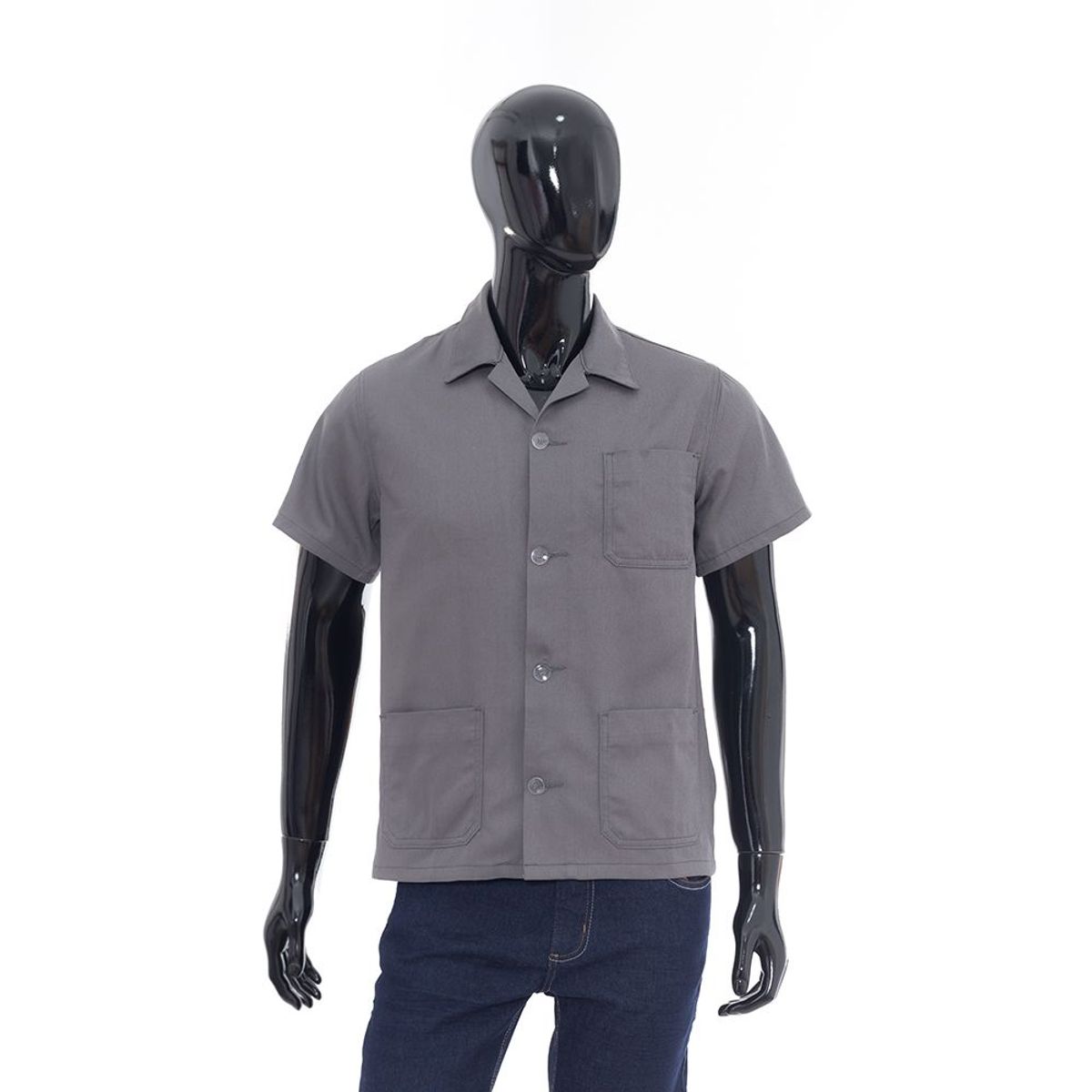 Camisa Manga Curta Profissional Cinza M PF2 Confecções, marca PF2 Confecções - Foto 2