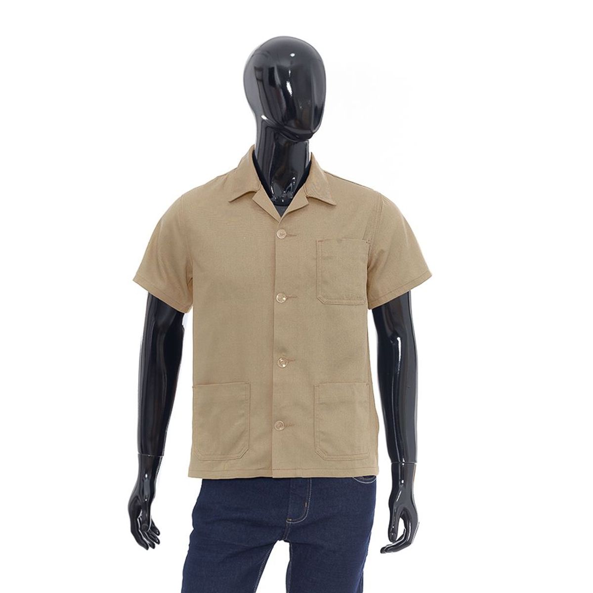Camisa Manga Curta Profissional  Bege  M, marca Valença Textil - Foto Principal