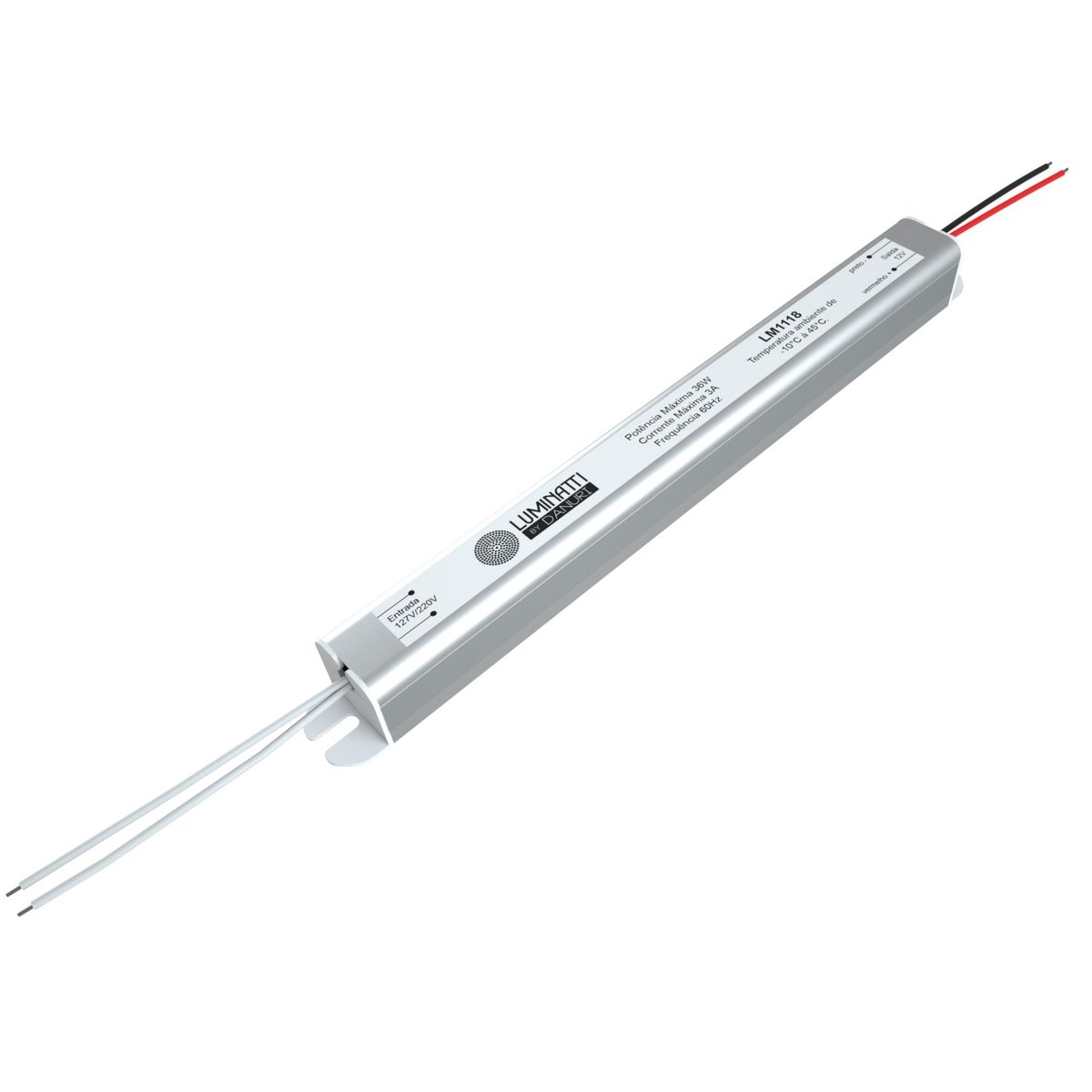 Driver Slim 36W Para Fita Led 12V Cinza Luminatti, marca Luminatti - Foto Principal