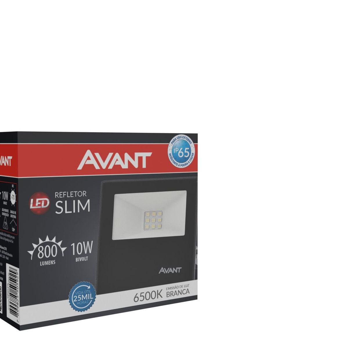 Refletor Preto Led Slim 10W 6500K Avant, marca Avant - Foto 2