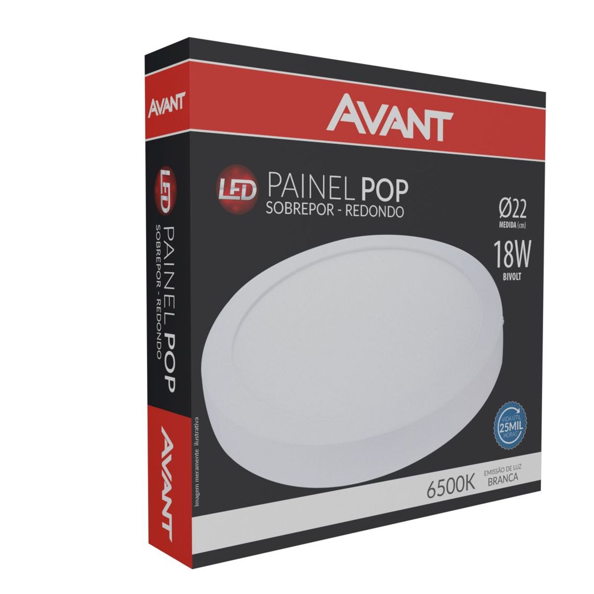 Painel Led Sobrebor Redondo 6500K 18W Avant, marca Avant - Foto 2