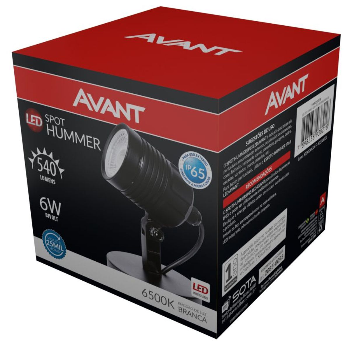 Spot Led Hummer Sobrepor Ip65 6500K 6W Avant, marca Avant - Foto 2
