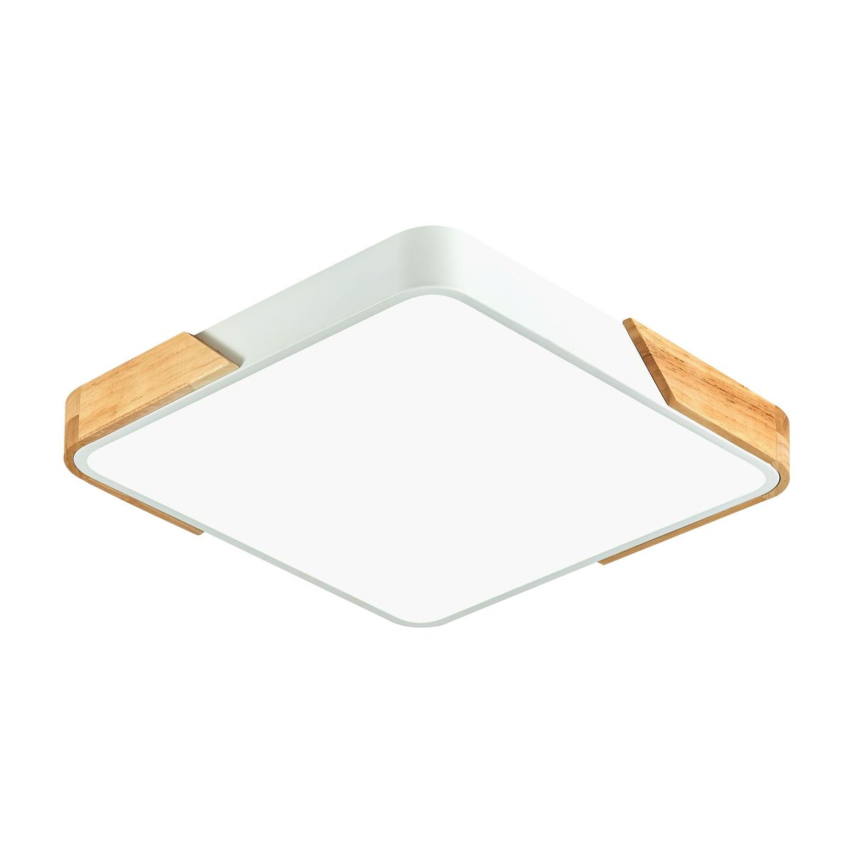 Plafon De Teto Quadrado Branco Com Madeira 3000K 4000K 6000K, marca Hevvy - Foto Principal
