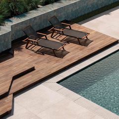 Porcelanato Acetinado Esmaltado Marrom Externo 20x120cm Portobello Retificado Caixa 1,19m² Canela Dourada