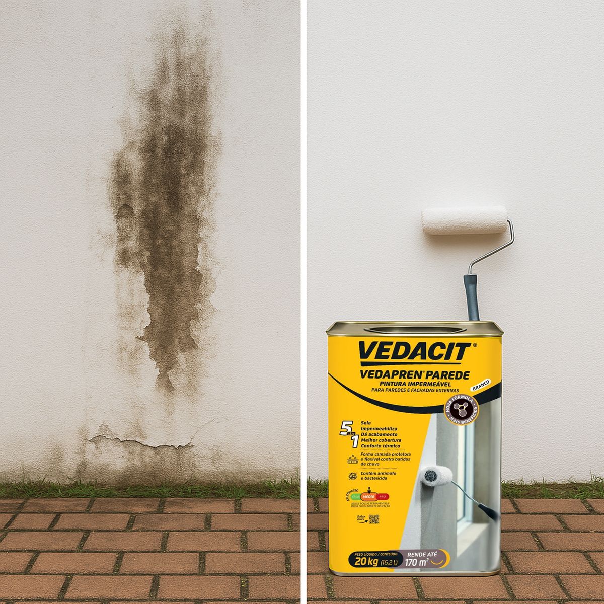 Vedacit Pintura Impermeavel Vedapren Parede Branco Lata 20Kg, marca Vedacit - Foto 2