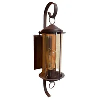 Arandela Aço Fosfarizado 1 E 27 240 Marrom comVidro Ambar Ideal Iluminação