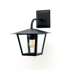 Arandela Aço Fosfatizado 1 E27 L-4-B Vintage Vidro Transparente Preta Microtexturizada Ideal Iluminação