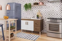 Balcão Cozinha Karson 1,14 Mt Amendoa/Branco