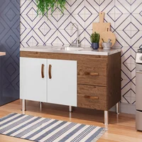 Balcão Cozinha Karson 1,14 Mt Amendoa/Branco