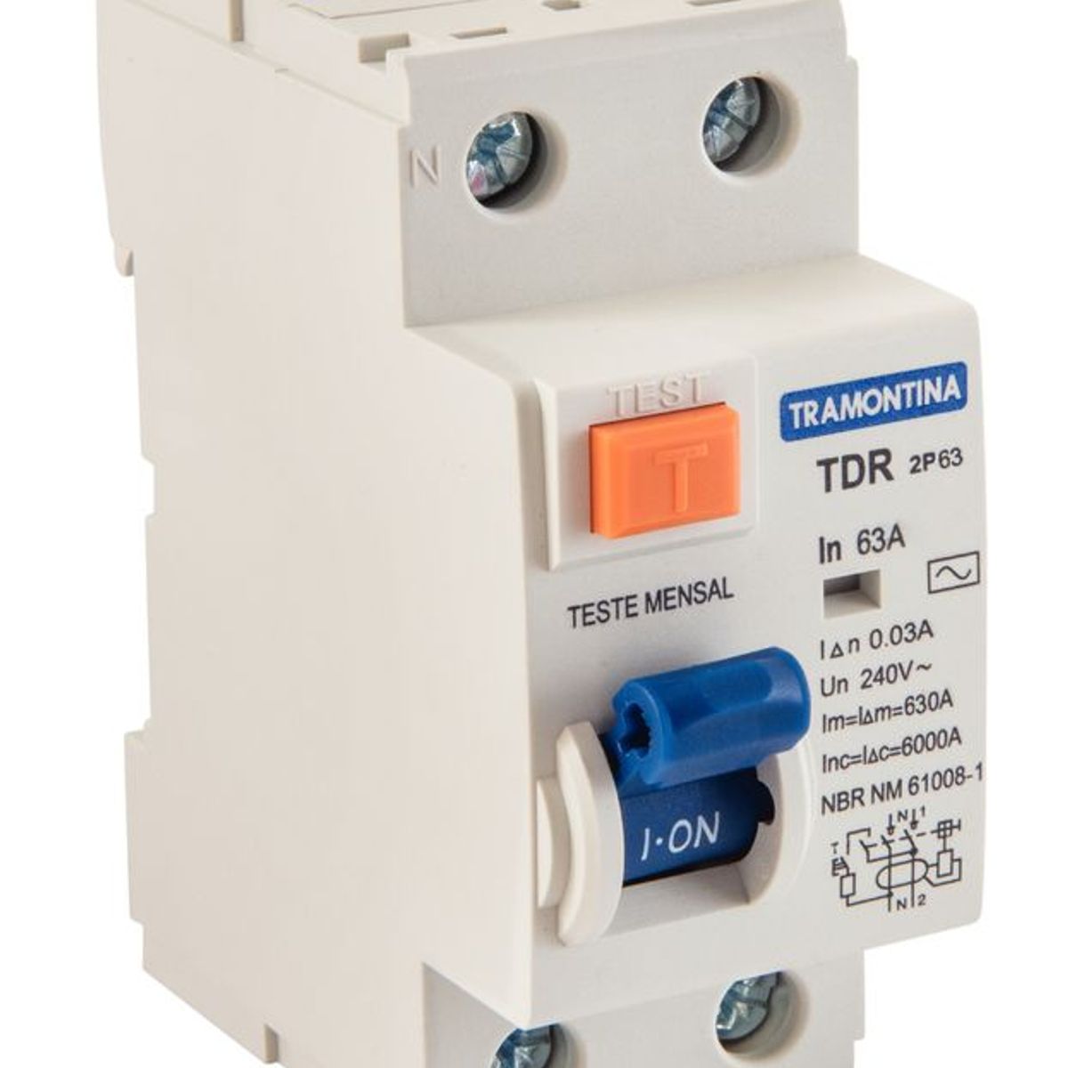 TDR-2P 63 AC 1P+N 63A 30MA 6KA, marca Tramontina - Foto Principal