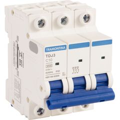 Mini Disjuntor TDJ3-3C10 3P 10A 3KA Tramontina