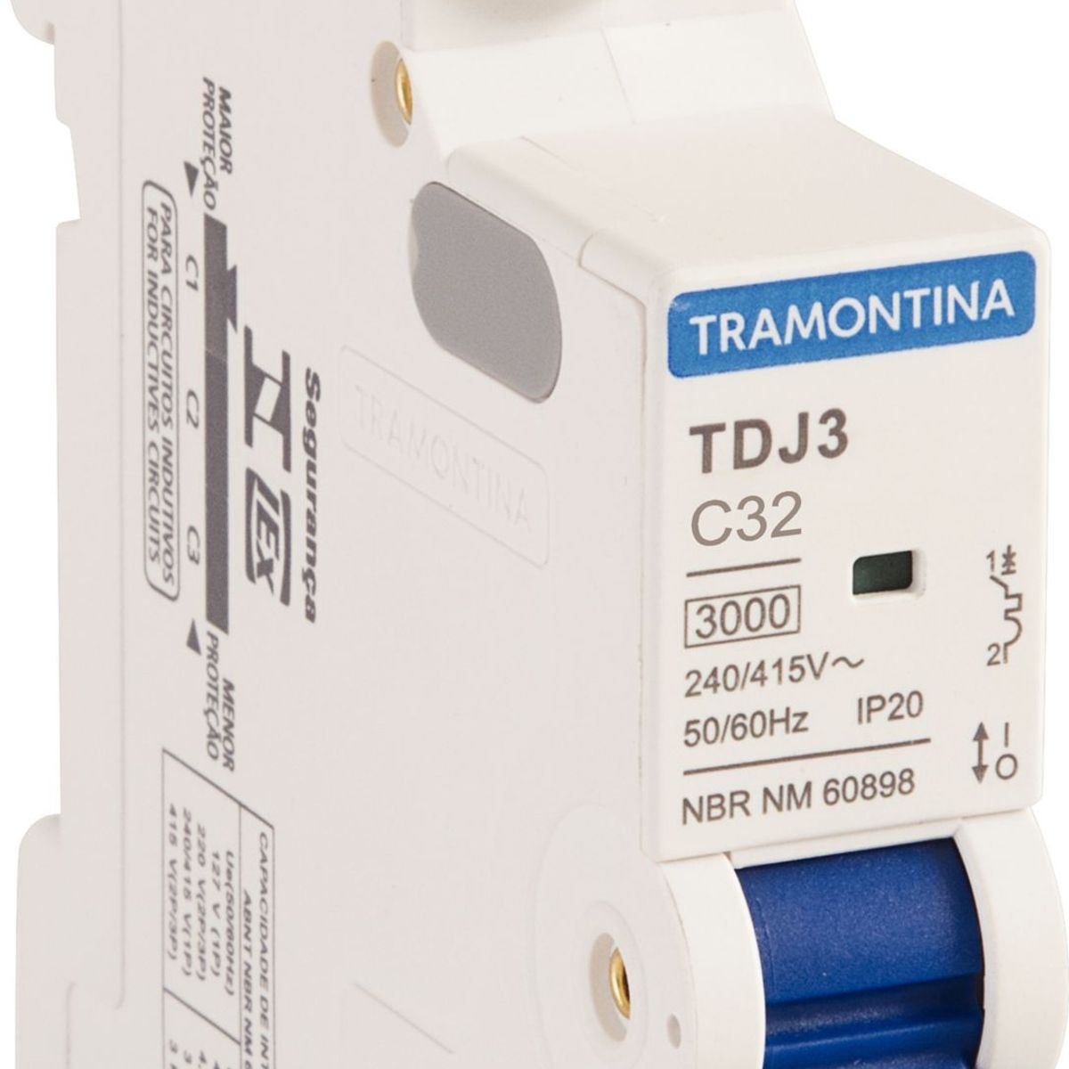 Mini Disjuntor TDJ3-1C32 1P 32A 3KA Tramontina, marca Tramontina - Foto Principal