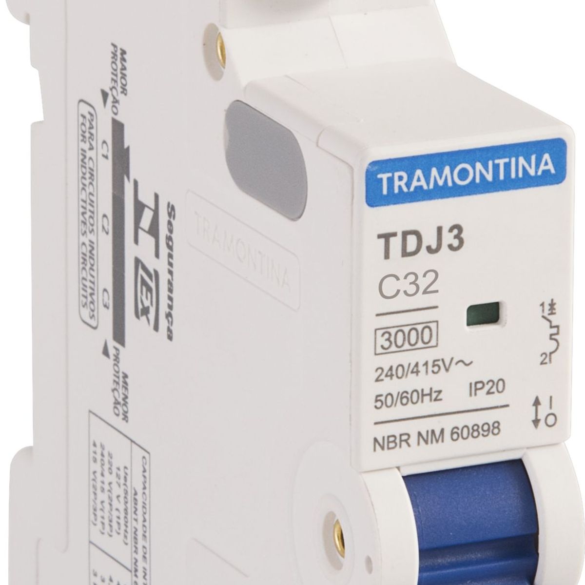 Mini Disjuntor TDJ3-1C32 1P 32A 3KA Tramontina, marca Tramontina - Foto 2
