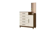 Cômoda Lisboa Espelho Castanho Wood/Baunilha 170x104x45 em MDP Moval Móveis