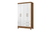 Guarda Roupa Chile Naturale Branco 182x103x47 em MDP Moval Móveis