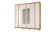 Guarda Roupa Danubio Espelho Freijó Off White 230x242x52 em MDP Moval Móveis