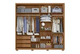 Guarda Roupa Dhara Espelho Freijó Cinza 230x242x52 em MDP Moval Móveis