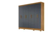 Guarda Roupa Diplomata Freijó Cinza 212x236x47 em MDP Moval Móveis