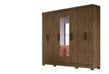 Guarda Roupa Diplomata Espelho Castanho Wood 212x236x47 em MDP Moval Móveis