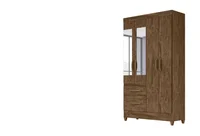 Guarda Roupa Madri Espelho Espelho Castanho Wood 204x110x47 em MDP Moval Móveis