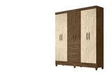 Guarda Roupa New Avai Castanho Wood Avelã Wood 41x64x182 Em MDP Moval Móveis