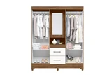 Guarda Roupa Niteroi Naturale Branco 41x64x182 Em MDP Moval Móveis