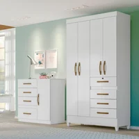 Guarda Roupa Sobral Branco 204x110x47 em MDP Moval Móveis