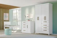 Guarda Roupa Sobral Branco 204x110x47 em MDP Moval Móveis