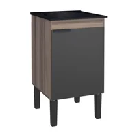 Gabinete em Madeira Flamingo 479mm Preto com Tanque 50x50cm 50,5x48,9x63,4cm Cozimax