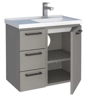 Gabinete de Banheiro em Aço Ameixa Cinza 38x64x60cm Cozimax