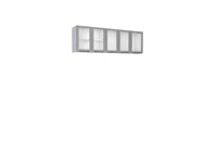 Armário Aéreo em Aço Juno 1740mm Cinza e Preto Vidro 180 37x176x56,5cm Cozimax