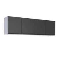 Armário Aéreo em Aço Gaia Flat 1955mm Preto 200 36x197,5x56,5cm Cozimax
