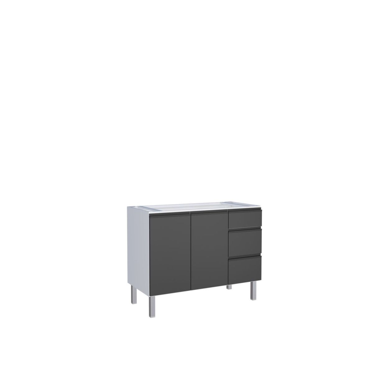 Gabinete para Cozinha em Aço Gaia Flat 115cm Preto Cozimax, marca  - Foto 2