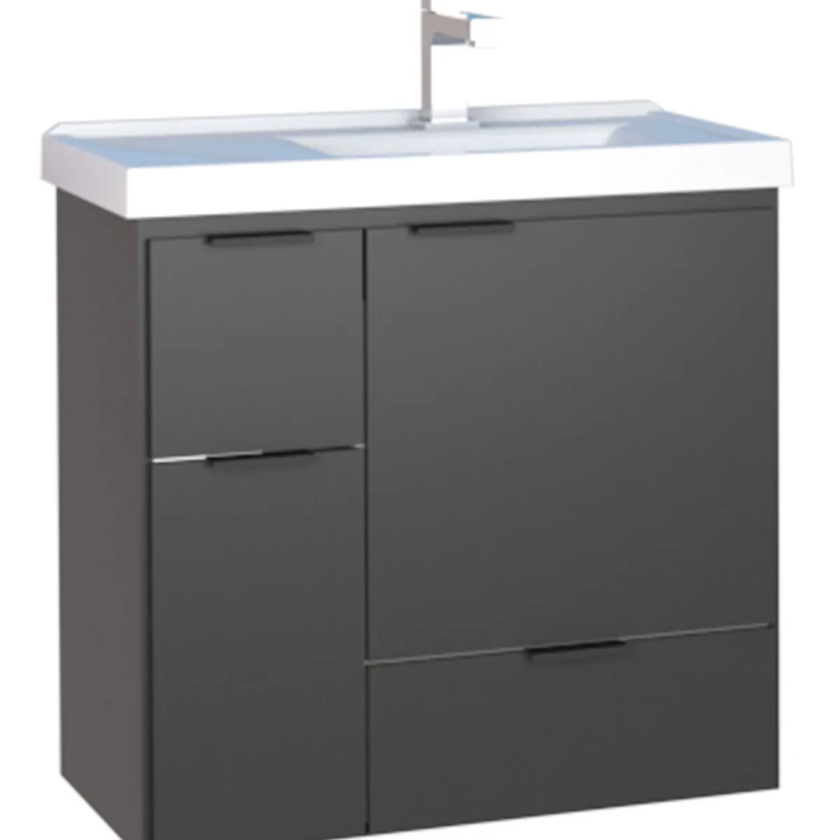 Gabinete para Banheiro com Cuba Orquidea Colors 60cm Preto Cozimax, marca Cozimax - Foto Principal