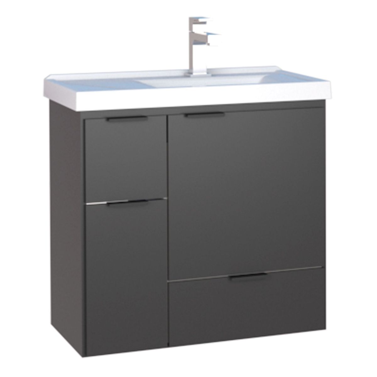Gabinete para Banheiro com Cuba Orquidea Colors 60cm Preto Cozimax, marca Cozimax - Foto Principal